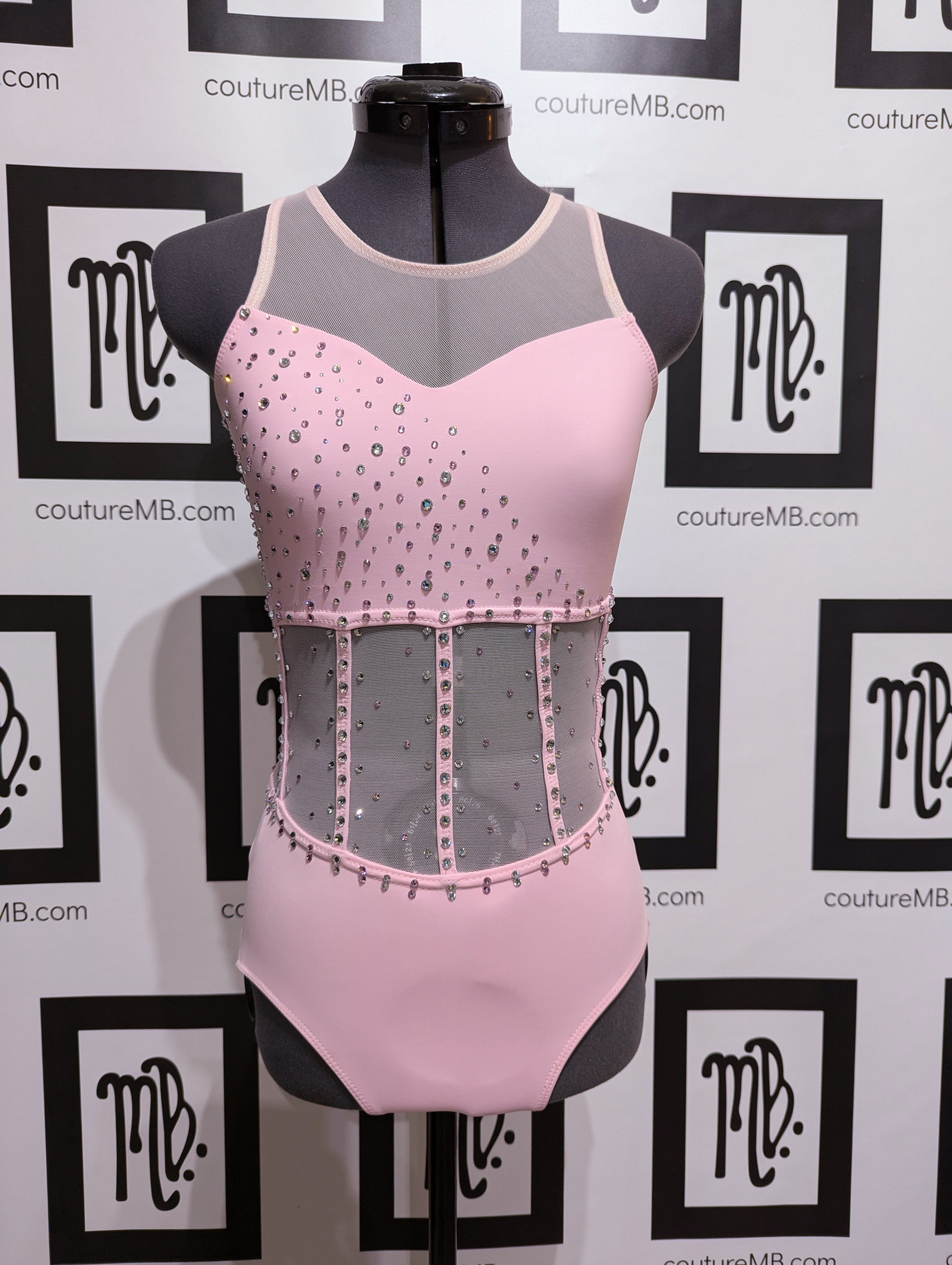 Pink baby light rose MB 26 (adult small) corset leotard