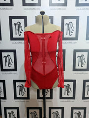 Off the shoulder scrunch leotard