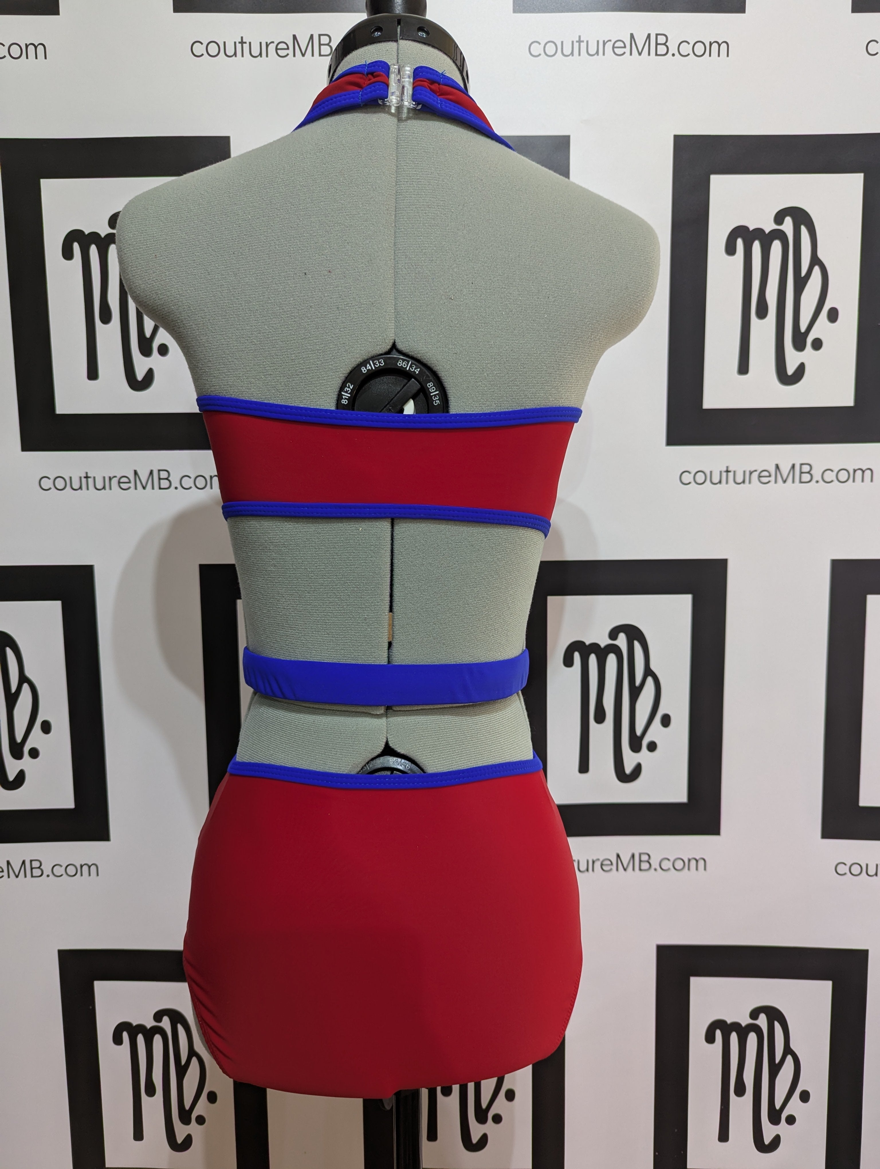 Leotard contrast belt center ring hoop