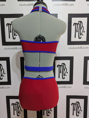 Leotard contrast belt center ring hoop