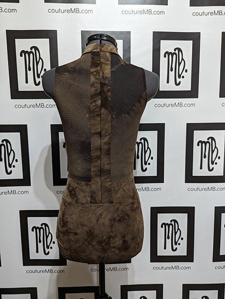 Geometrical leotard with zipper
