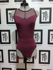 Burgundy maroon red dark MB 26 (adult Small) leotard with skirt