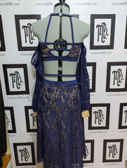 Lacey two piece with skirt & sleeves