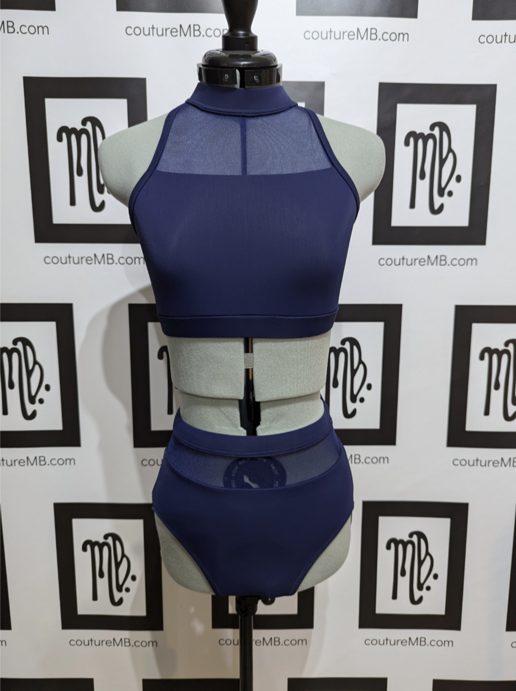 2 two piece nude mesh